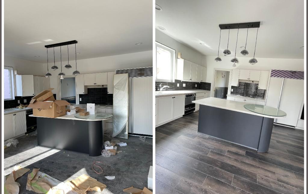 Before and after cleaning results in a Denver property