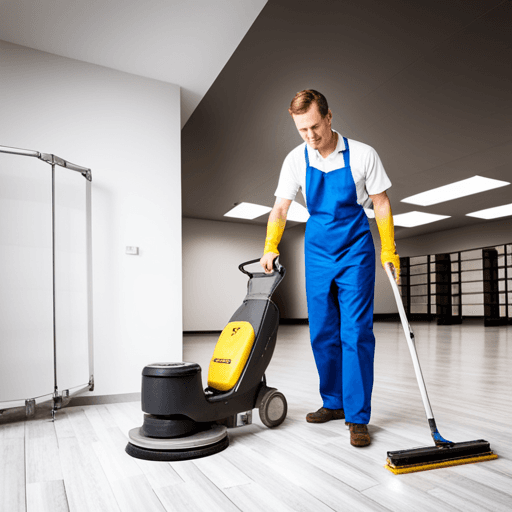Restored and waxed commercial hard floor with a high-gloss finish in Denver