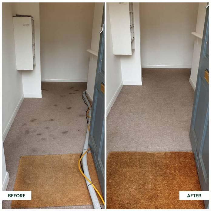 Before and after cleaning gallery image from a Denver project