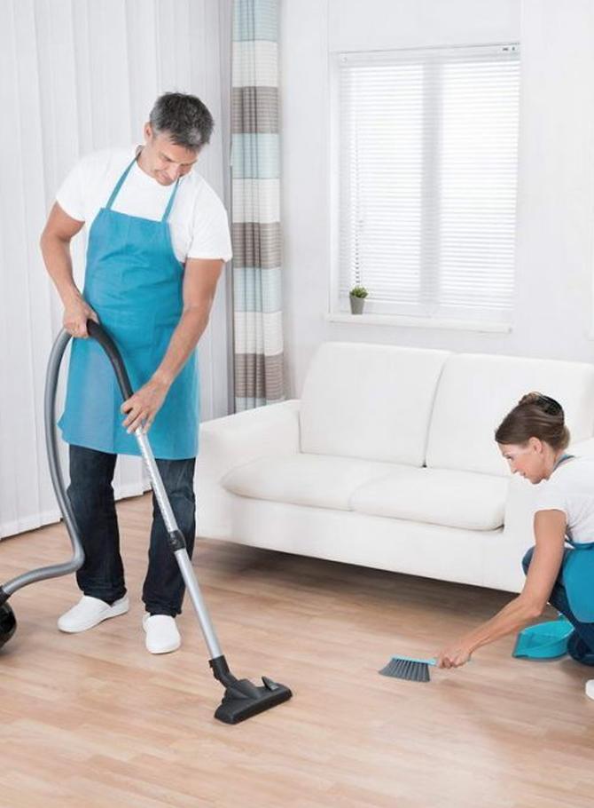Post construction cleaning crew preparing a newly built Denver interior