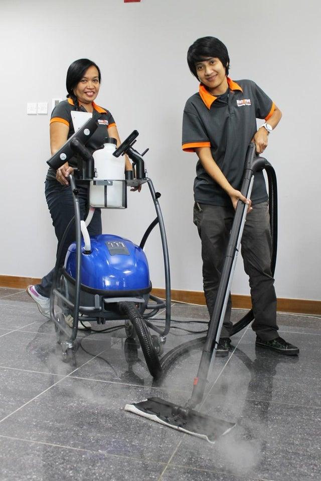 Post construction cleaning of new flooring and finishes in Denver